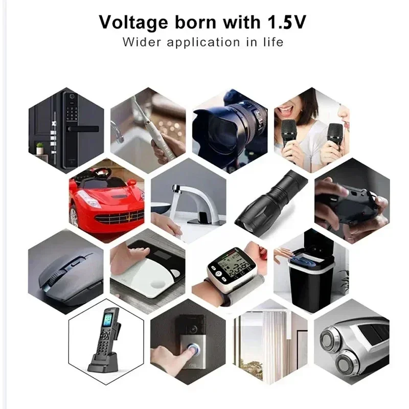 2026 AA 1.5 فولت USB 12800 مللي أمبير بطارية ليثيوم أيون قابلة للشحن ذات قدرة عالية للتحكم عن بعد ماوس لعبة كهربائية بطارية + كابل من النوع C