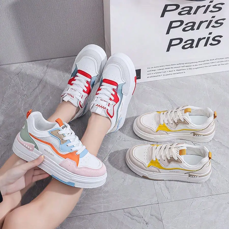 Zapatillas deportivas de Skate para Mujer, Suela Gruesa para Exteriores, Moda Juvenil