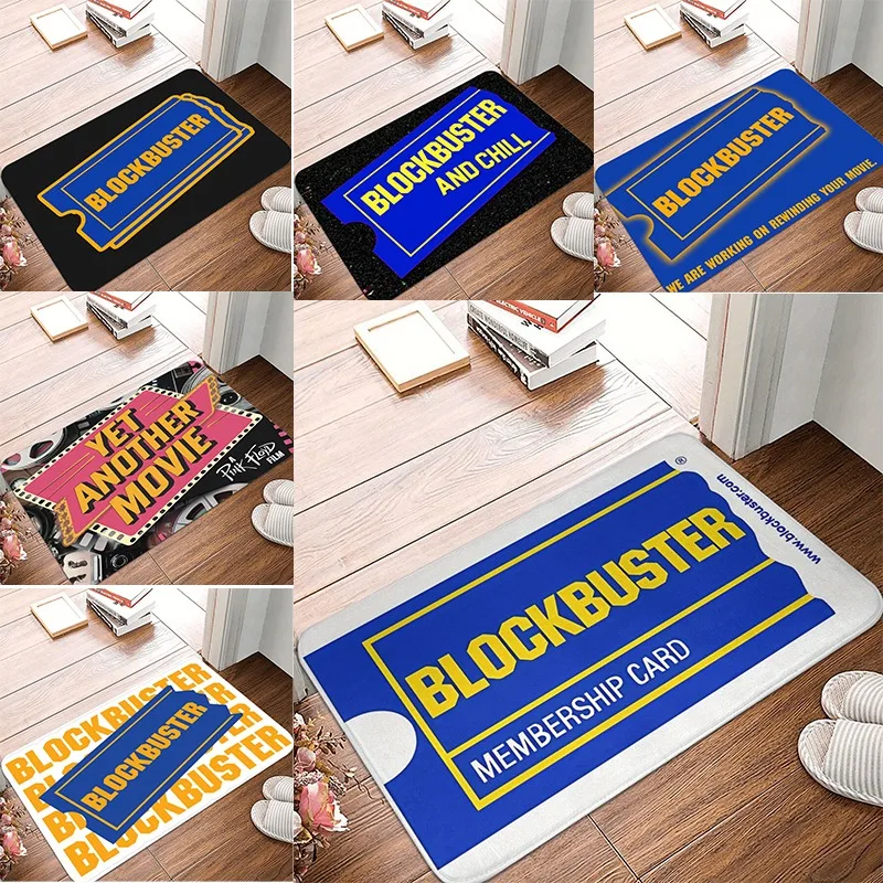 Blockbuster Carpet Lightweight Machine Washable Polyester Membership Card Design Doormat Perfect for Bedroom Kitchen Outdoor