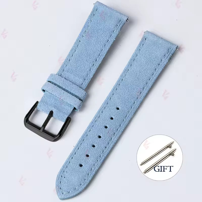 18mm 19mm 20mm 22mm Vintage Suede Cowhide Watch Strap Handmade Watch Band Gray Brown Green Quick Release Bracelet for Men Women - Image 21