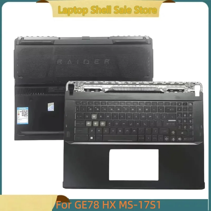 New Laptop Case For Raider GE78 GE78HX MS-17S1 Palmrest Cover  Upper Case RGB backlight/Bottom Base Cover Lower Case