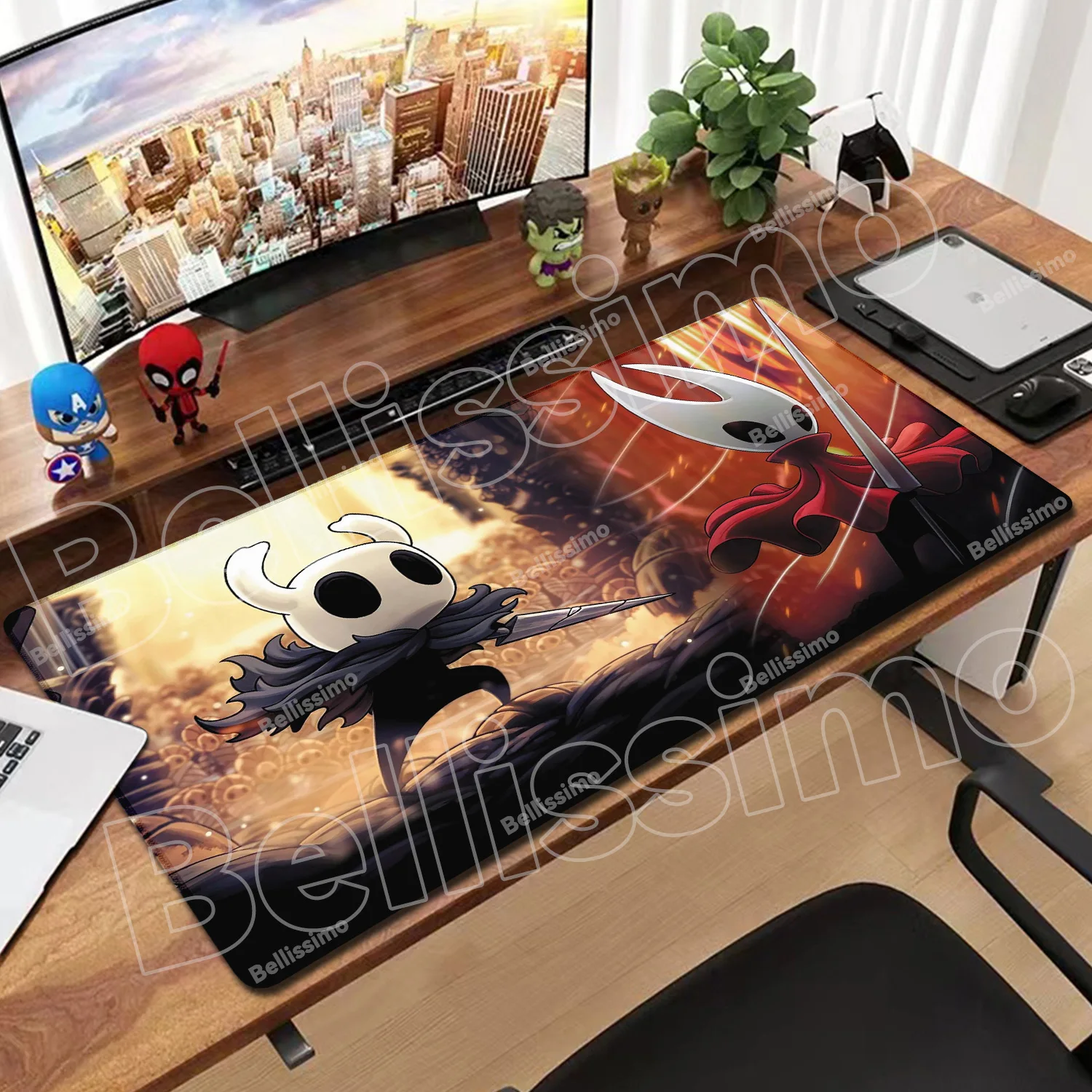 

PC Anime Cute HD Table Mat Large Carpet Hollow Knight Gaming Accessories Mouse Pad Office Laptop Cartoon Game Cabinet Mausepad