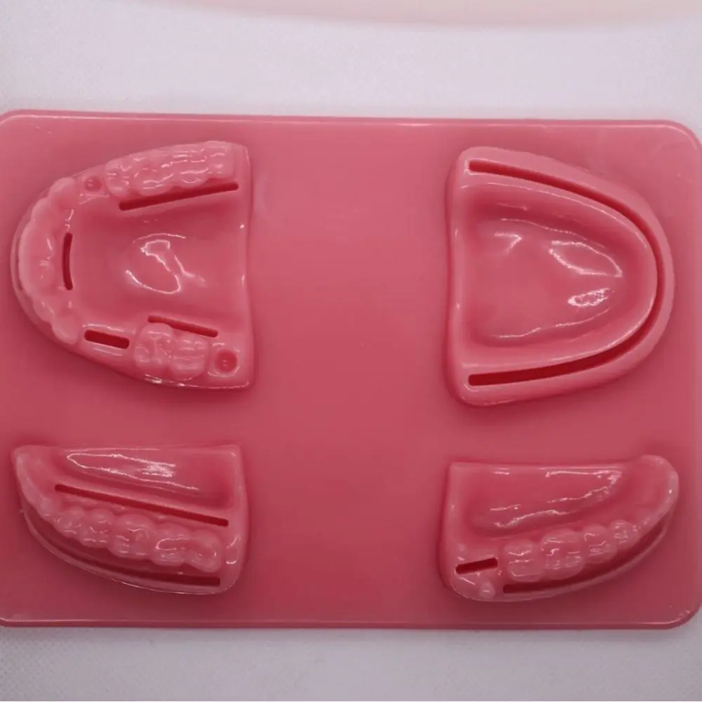 Silicone Dental Oral/Gum Suture Model Suturing Practice 4 Wound Types Dental Teaching Model Soft Simulation Oral Skin Suture Pad