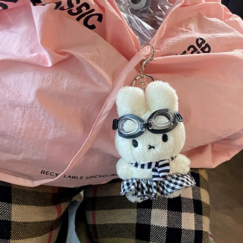 Hot Cute Miffy Series Plush Toy Pendent Cartoon Creativity Exquisite Pilot Modeling Stuffed Doll Key Chain Backpack Pendent