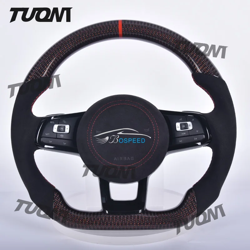 Carbon Fiber Steering Wheel For VW Golf GTI R GTD GTE MK7 MK7.5 GTS