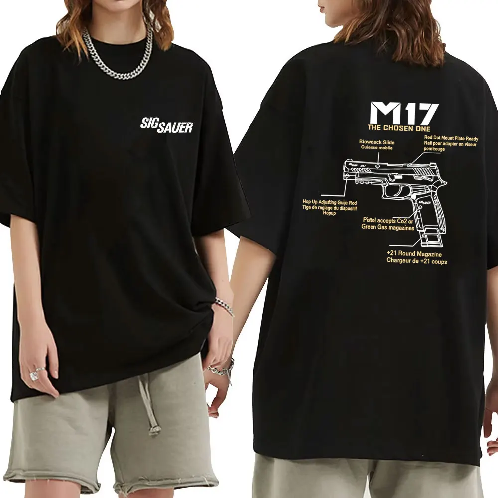 

Tactical Army Fan Club Outdoor Training Competition Sigsauer M17 T-shirts Men Women Casual Oversized T Shirt Male Vintage Tshirt