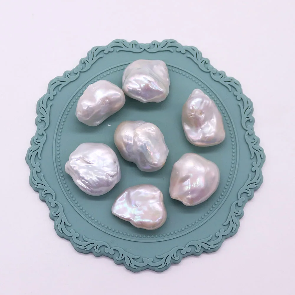 

White Irregular Natural Freshwater Pearl Beads 16x20mm Nonporous Baroque Pearl Jewelry Accessory 1 Pc DIY Fashion Women Necklace