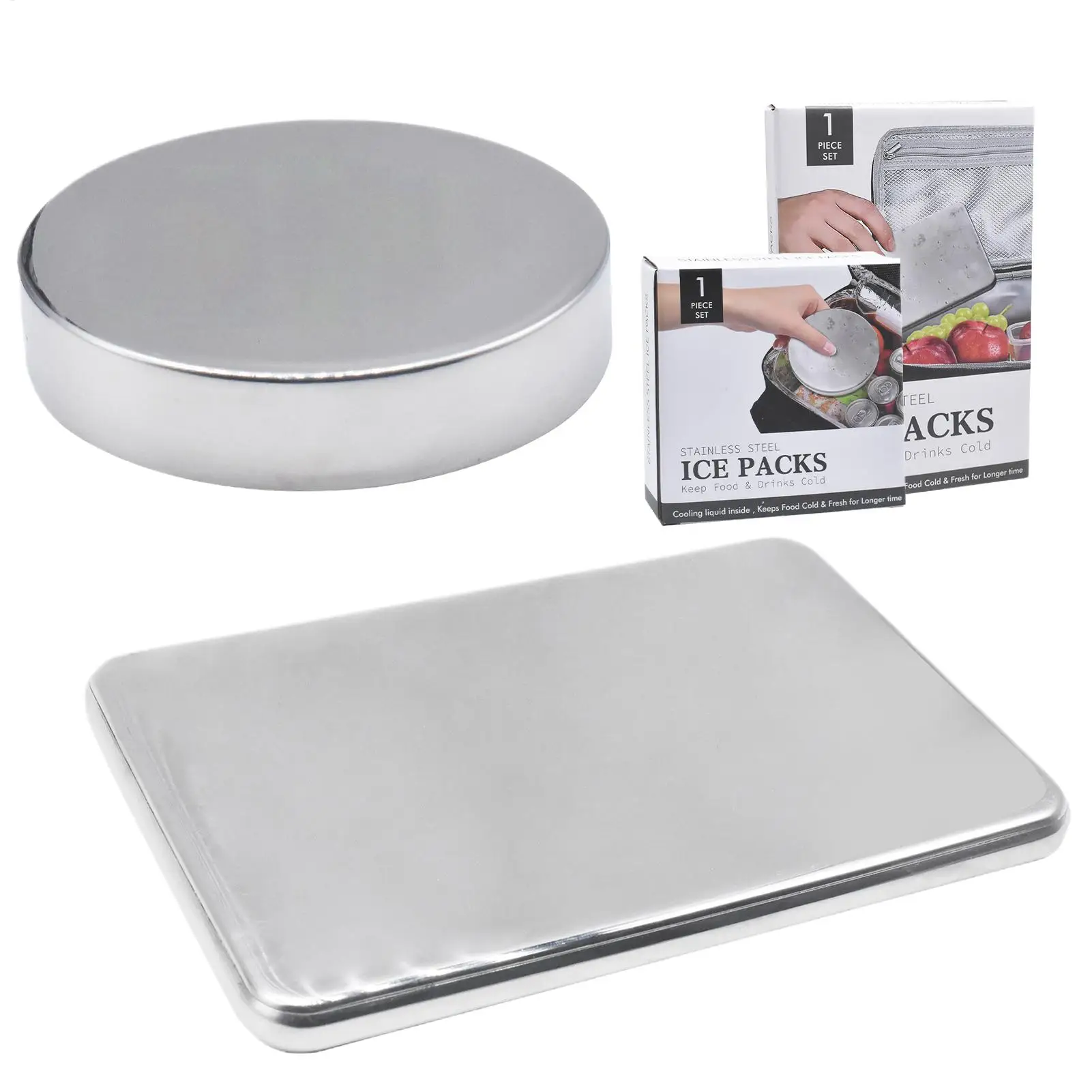 Lunch Boxes Ice Packs Reusable Quick Freeze Packs Stainless Steel for Picnics Cooler Lunch Bags Long Lasting Cooling Ice Packs