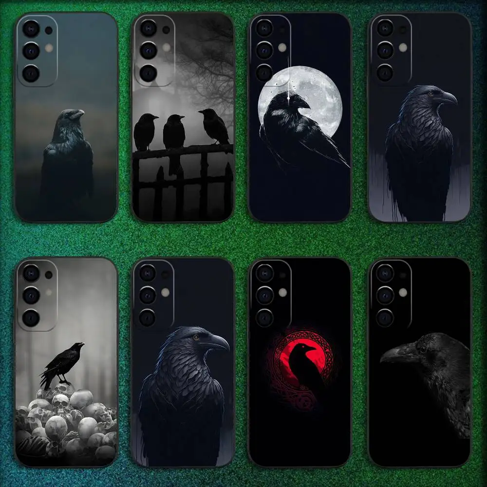 

Animal Crow Phone Case For Samsung S25,S24,S21,S22,S23,S30,Ultra,S20,Plus,Fe,Lite,5G Black Cover