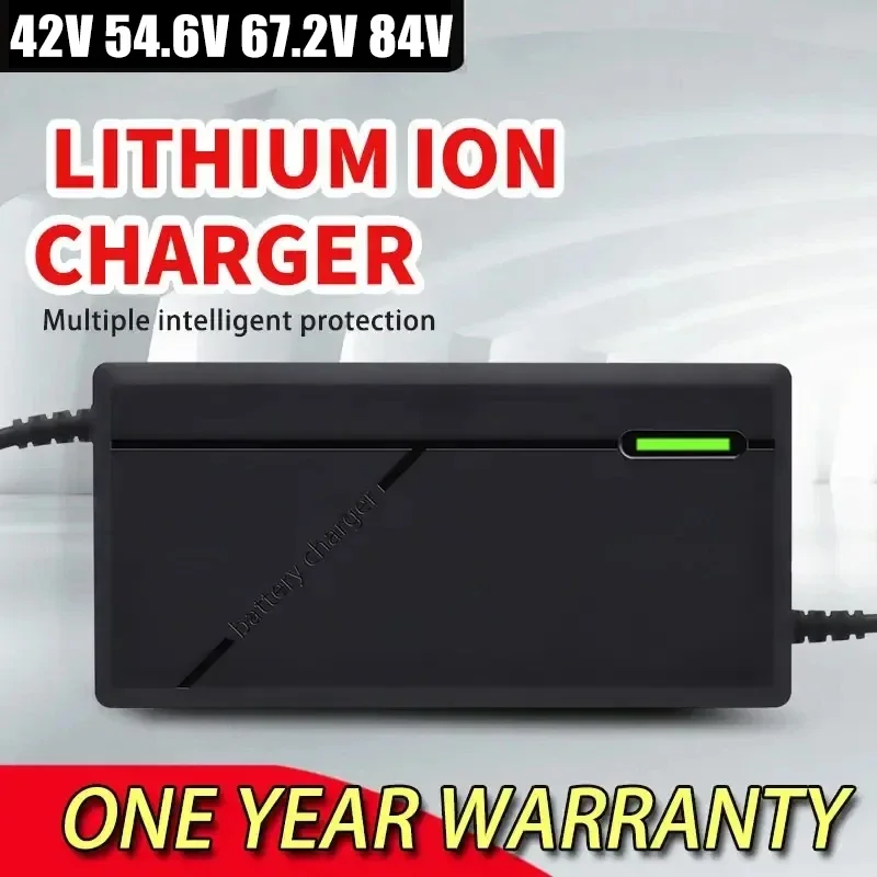 36V 52V 60V 72V 3A lithium battery charger 42V 54.6V 67.2V 84V 3A charger, suitable for 10S 13S 16S 20S lithium-ion battery pack