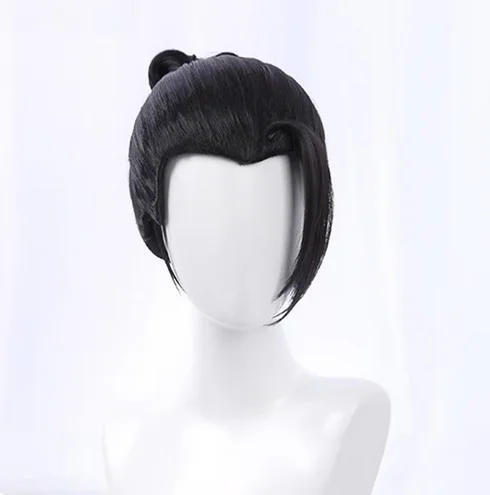 Anime Geto Suguru Geto Anime Cosplay Wig Men Black Wig With Earrings Heat Resistant Synthetic Hair Wigs