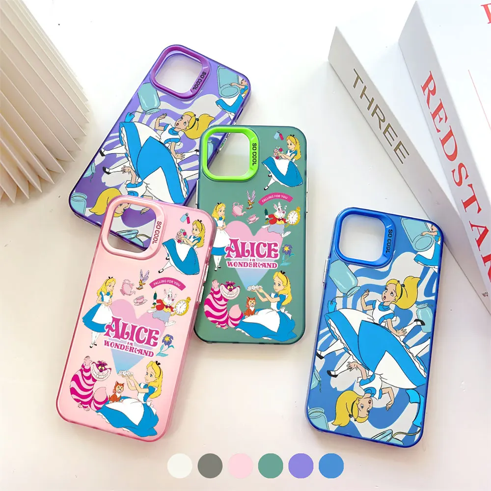 Cheshire Cat Alice in Wonderland Phone Case For iPhone 14 15 16 13 12 11 Pro Max 7 8 Plus X XR XSMax Cool Laser Matte Cover image 5