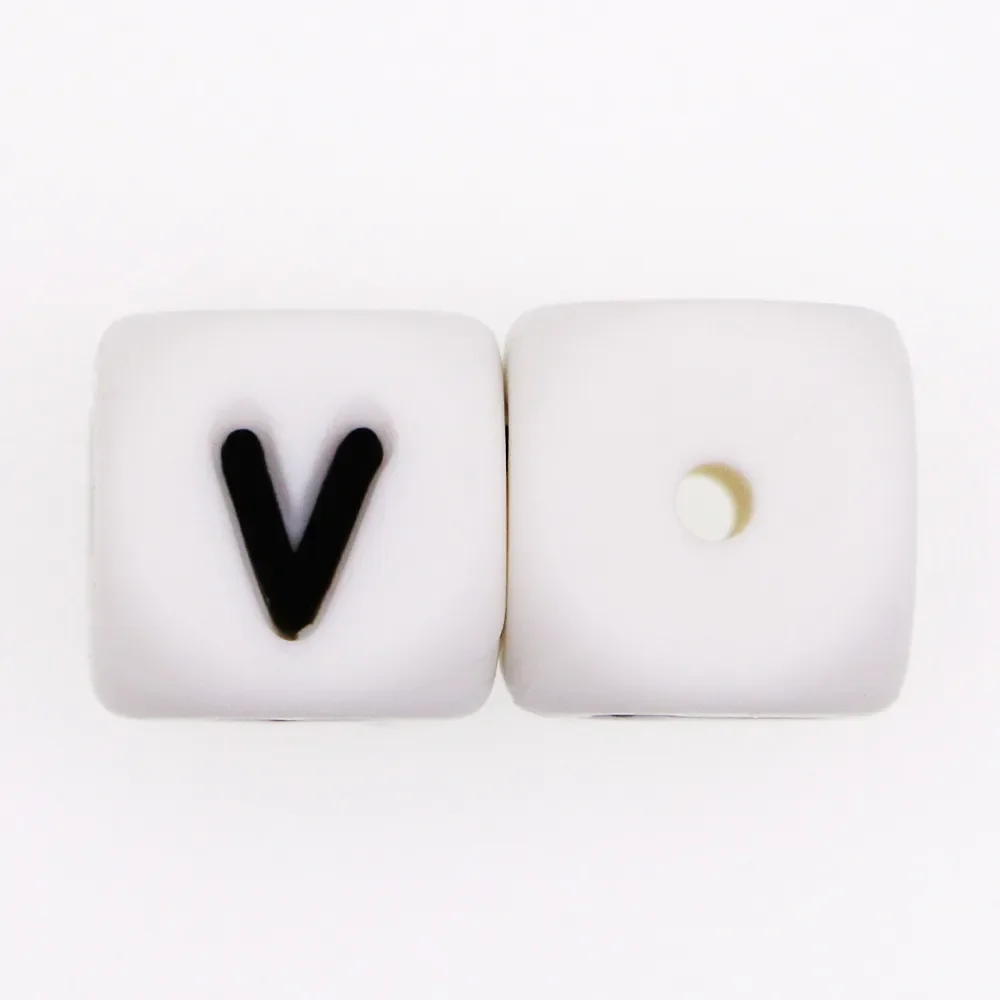 LOFCA 10 Stück 12 mm Silikon-Buchstaben-Perlen, DIY-Schmuckzubehör, zur Herstellung von Armbändern, englische Alphabet-Perlen, BPA-frei, Lebensmittelqualität
