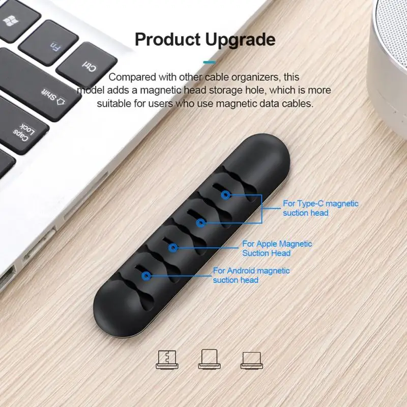 Cable Organizer Silicone USB Cable Winder Flexible Cable Management Clips for Mouse Earphone Holder