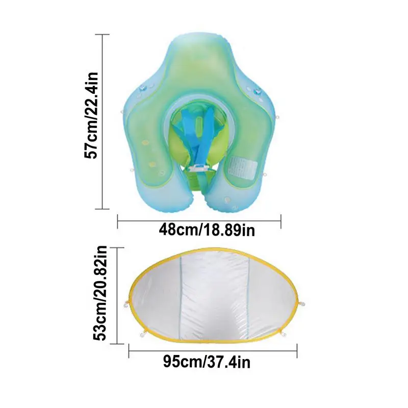 Kinder schwimmt für Pool Kinder Pool Float Ring mit Sonnenschirm Baldachin aufblasen Wasser spielen Spielzeug Sitz Outdoor-Aktivitäten für 3–36