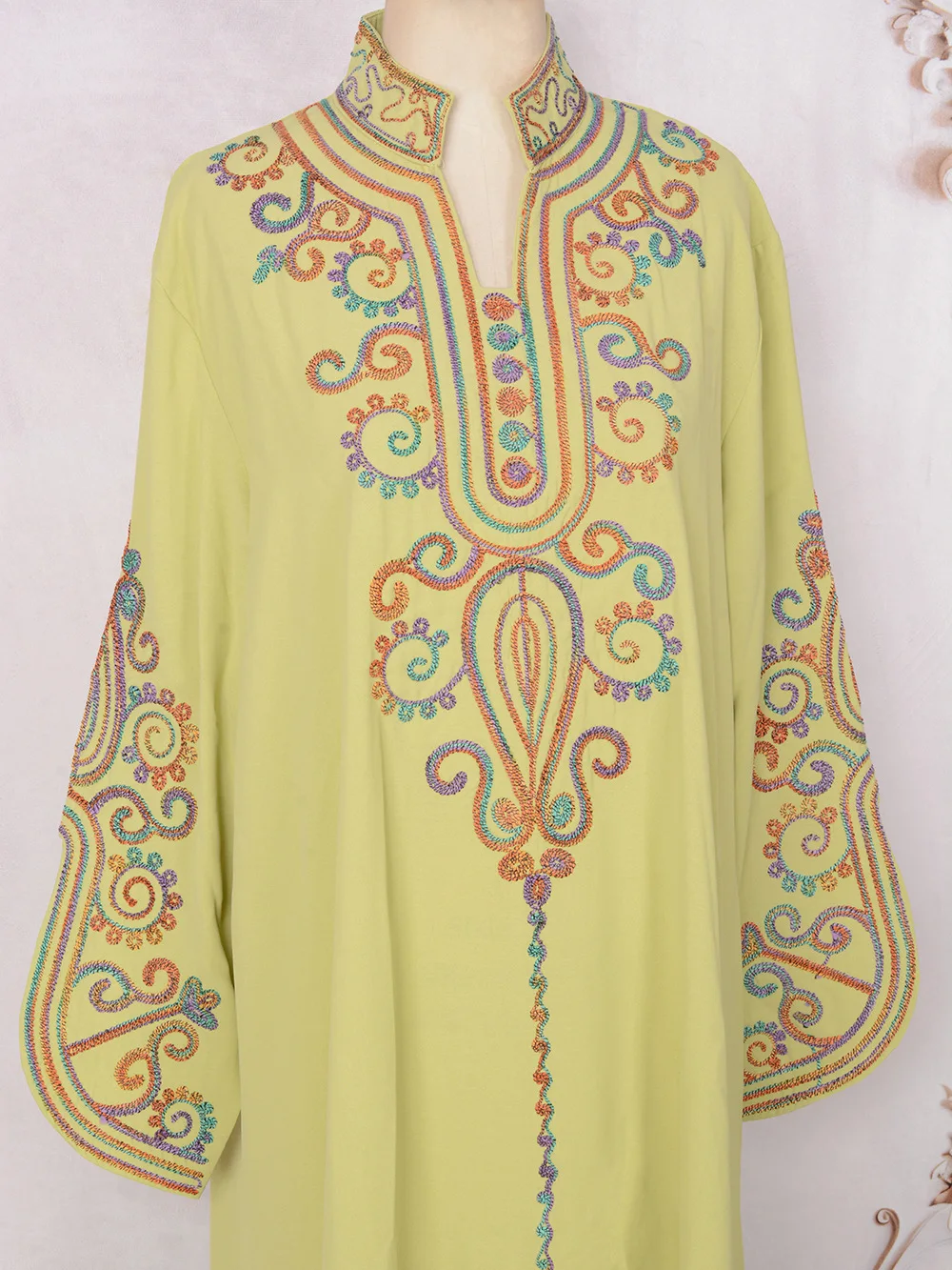 Multicolor Kaftan Dresses for Women, Embroidered Jalabiya, Dubai Islamic Clothing, Evening Party, Ramadan, Saudi Abaya Muslim