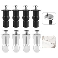 8-Pack Universal Toilet Seat Hinges - Expanding Rubber Nuts & Blind Hole Fixings