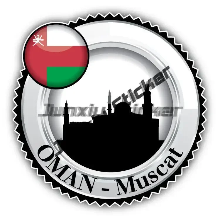 عمان الشارات OM عمان العلم القراصنة ملصق المنزل فخر السفر ملصقات للسيارات شاحنة فان الوفير نافذة الكمبيوتر المحمول كوب الجدار الغراء ملصق #5