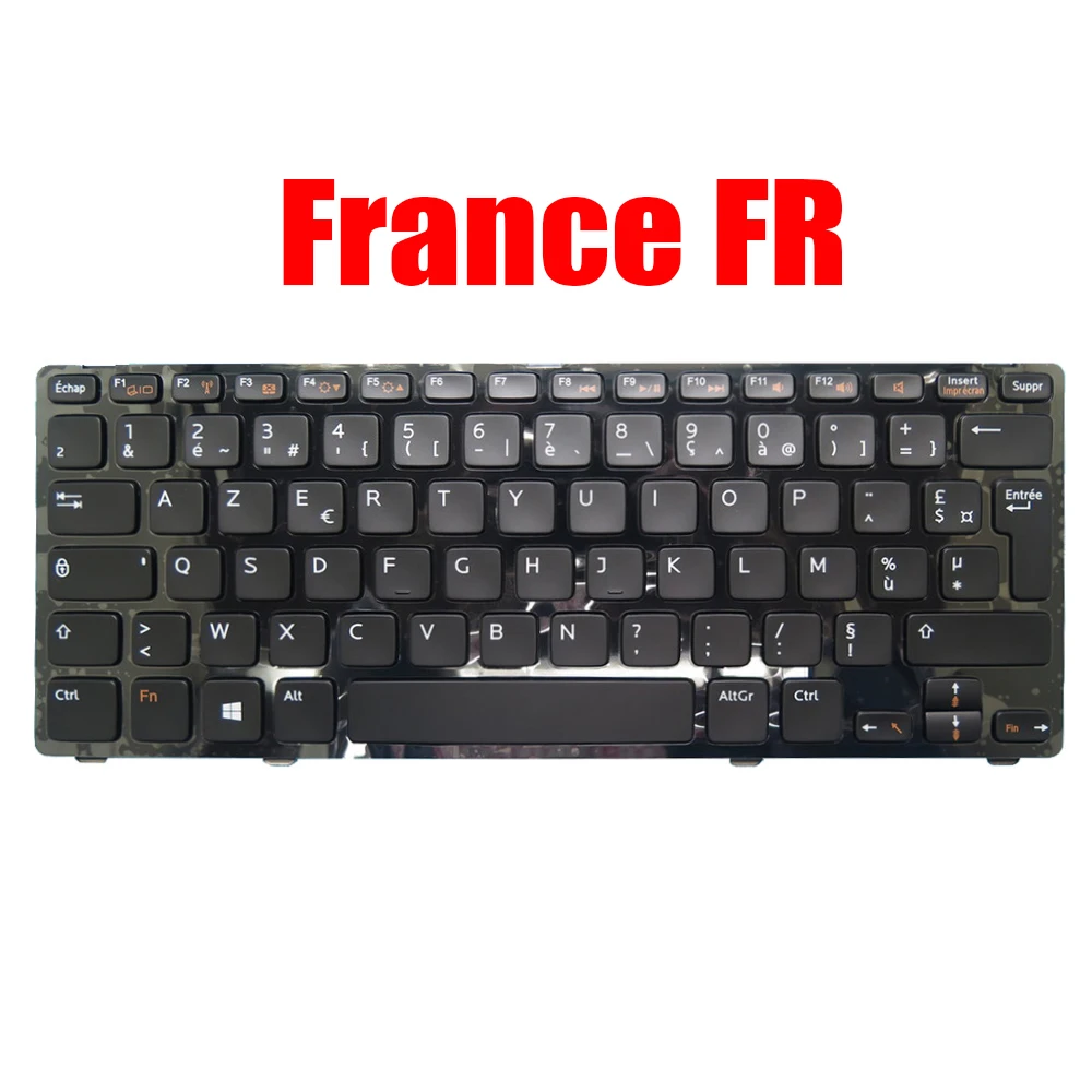 US/Russia/German/France Laptop Keyboard For DELL For Inspiron 13Z 5323 14Z 5423 For Vostro 3360 0TTPWK 0M0GF1 Black With Frame