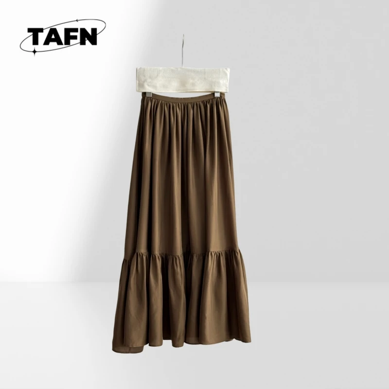 

Эластичная трикотажная юбка для женщин с высокой талией, облегающая мини-юбка, мягкая летняя юбка-миди для женщин, удобная с высокой талией AI1311