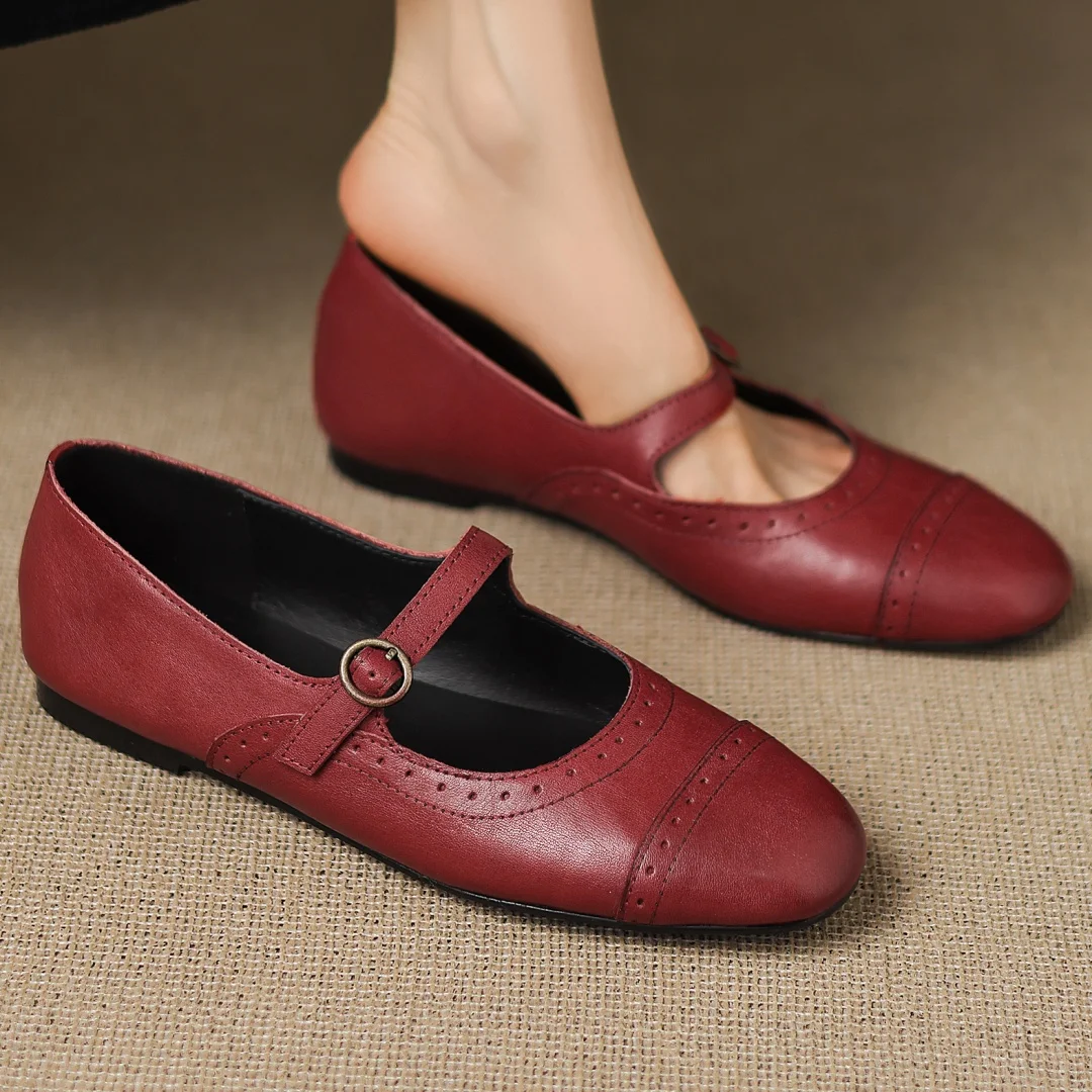 women's-cow-leather-carving-british-style-metal-buckle-slip-on-mary-jane-ballet-flats-round-toe-high-quality-soft-comfort-shoes