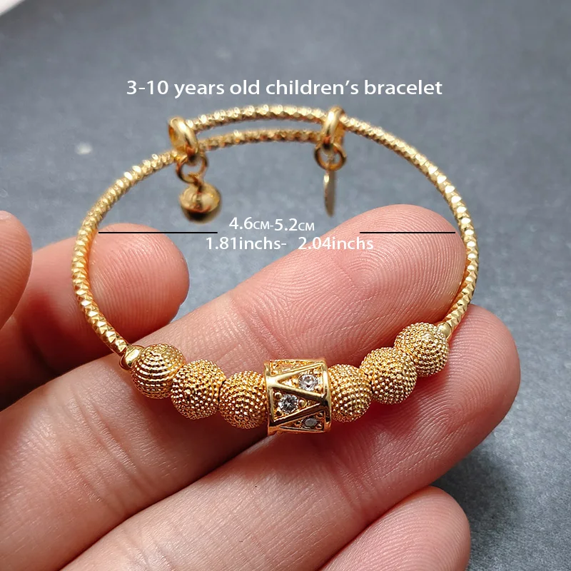 20 Styles Dubai Gold Color Baby Bangles For Kids Baby Promotion Sale Child Birthday Gifts Children'S Bracelets