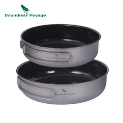 Boundless Voyage-sartén antiadherente de titanio con mango plegable, sartén para Picnic, Camping, vajilla, plato, tazón