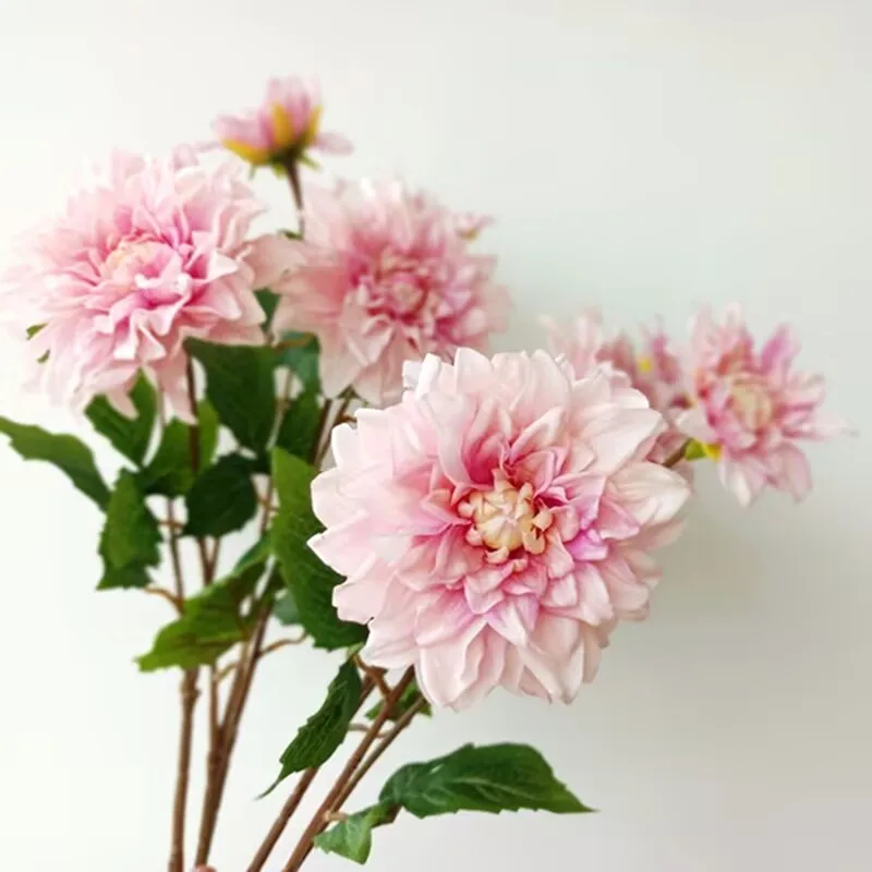 imulated 2-Head Realistic Moisturizing Dahlia High-Quality Fake Flowers For Home Indoor Festival Wedding Ins Style Diy Decorati