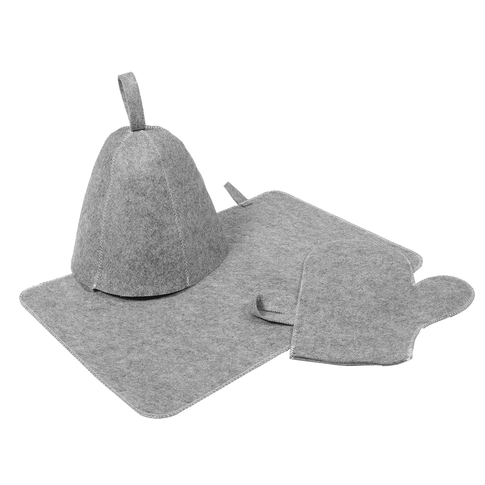 

1 set 1 Set Thickened Felt Sauna Hat Gloves Mat Water Absorbent Lightweight Portable Reusable For Bathing Sauna Supply Bathroom