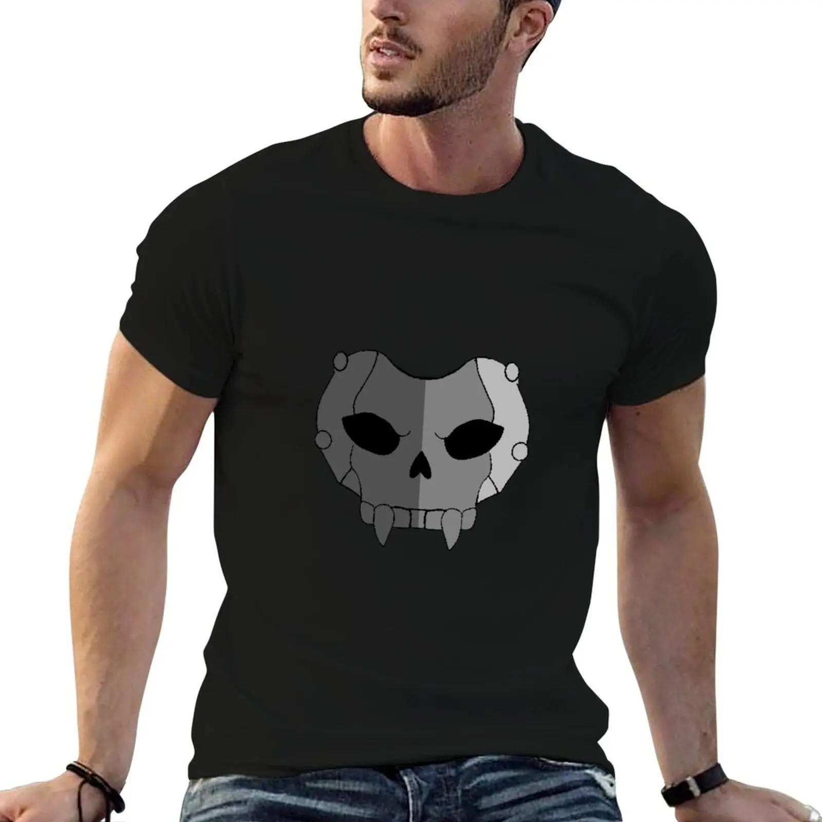 Ryuji Sakamoto Skull Mask T-Shirt Basic Plain Tee for Spring and Summer