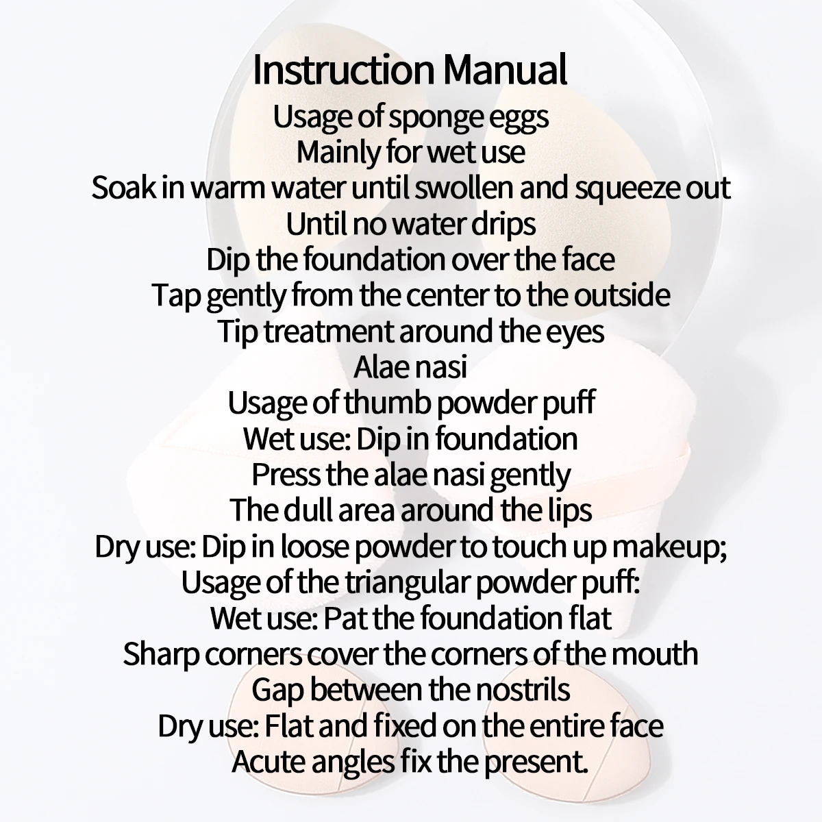 6PCS Super Soft makeup sponge set, dry and wet dual-purpose sponge egg/triangle powder puff/thumb powder puff makeup tools