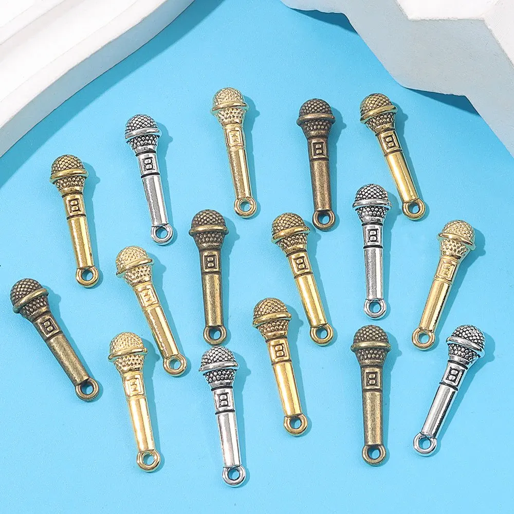 8/29/58pcs Multi-color Microphone Shaped Pendant, DIY Jewelry Decoration Accessories, Christmas, Thanksgiving, Halloween Gifts image 3