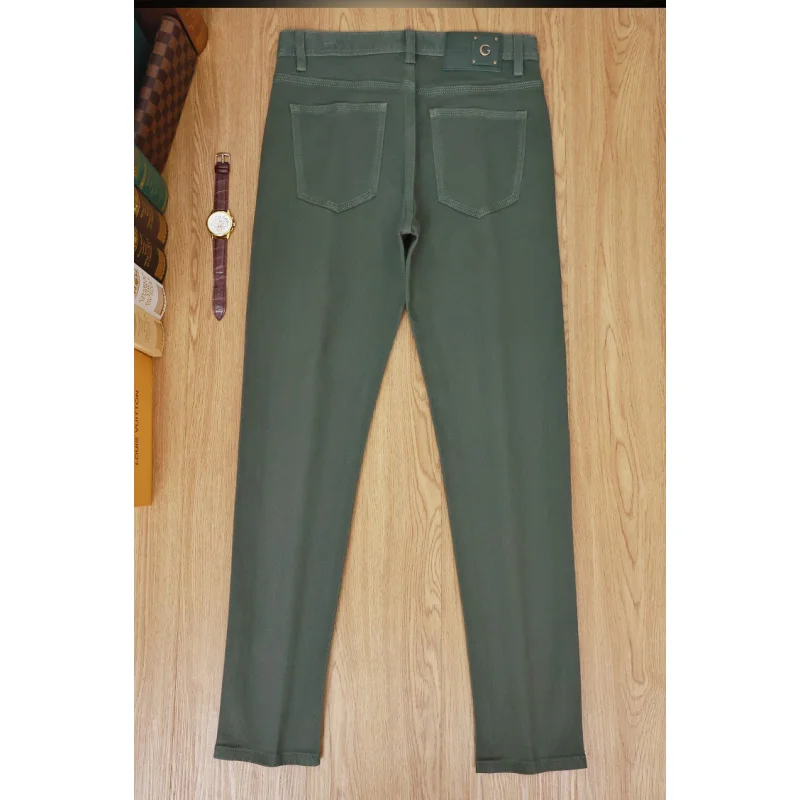 

2025 мужские осенне-зимние толстые джинсы, мужские высококачественные модные повседневные брюки в минималистском стиле с небольшой ножкой