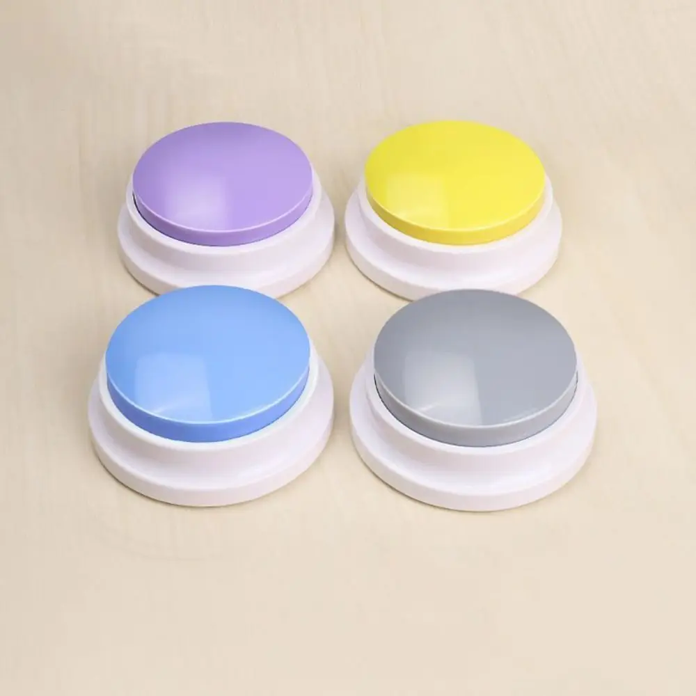 Recordable Pet Voice Recording Button Yellow/Blue Easy To Press Dog Answering Button Round Lightweight