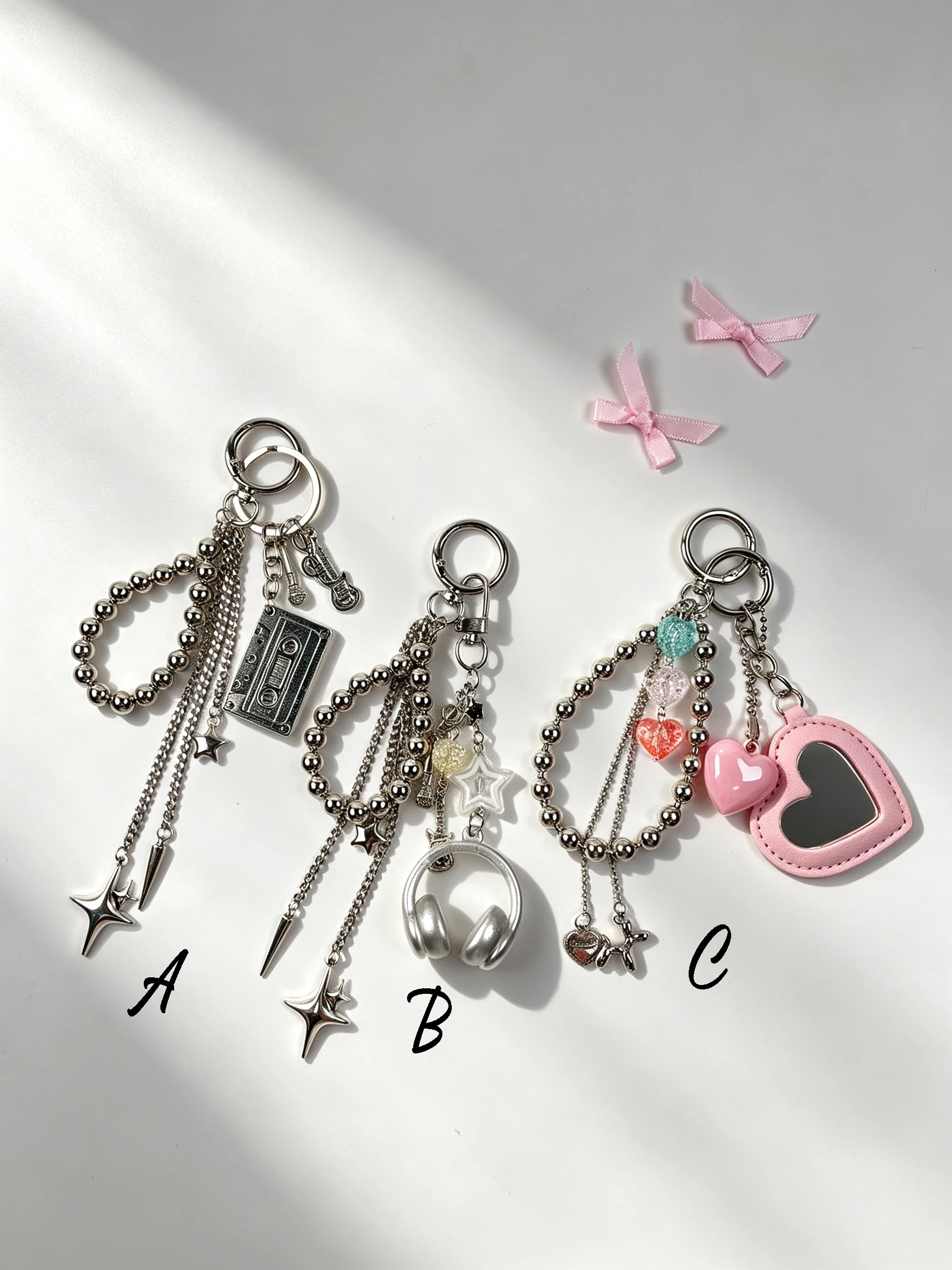 1 Set of Fashionable Earphone Rivet Bead Pendant Bag Accessories, Sweet and Cool Y2K Style, Suitable for Decorating Handbags, Crossbody Bags, Backpacks, Bag Charms, Keychains, Etc