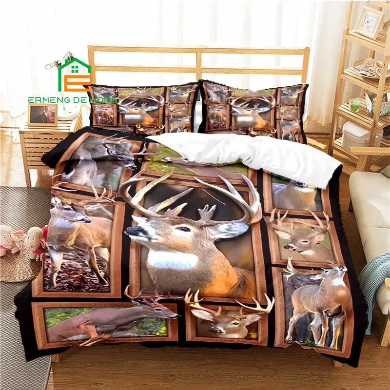 

Animal Deer Pattern Duvet Cover Set Bedding for Aldult Kids Bed Set Comforter Cover Bedding Set 8 Sizes