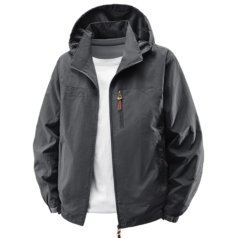 ربيع الخريف سترة واقية مقاوم للماء التنزه سترات الرجال التخييم في الهواء الطلق مقنعين معاطف الذكور رياضة الركض سترة رياضية الرجال الملابس