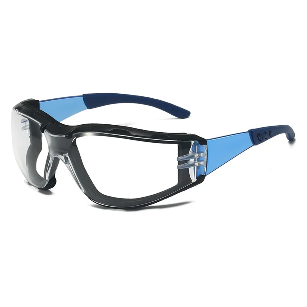 نظارات السلامة الزرقاء نظارات رياضية لحماية العين من الإسفنج الناعم لإطلاق النار وصناعة مختبر الأعمال الخشبية والرياضات الخارجية