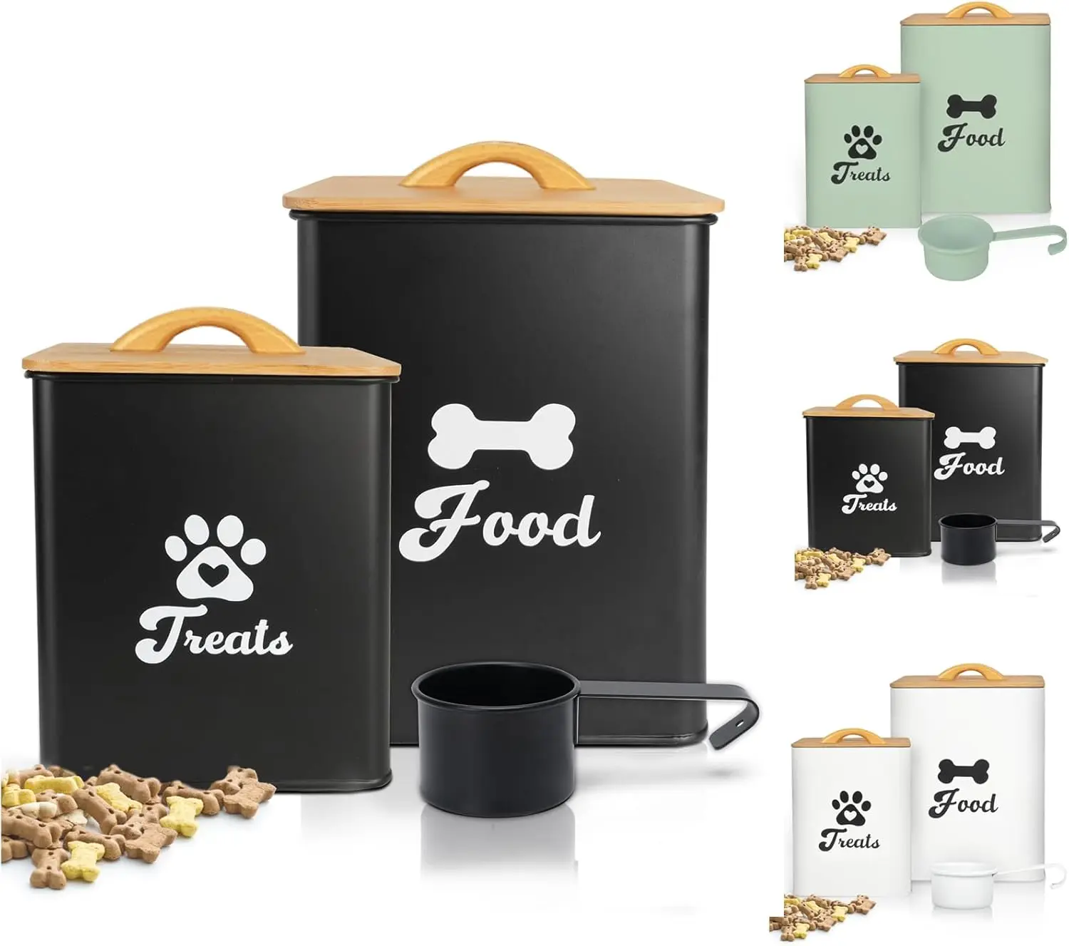 Airtight Dog Treat Storage Container with Lids, 2-Pack for Kitchen Counter, Holds Up to 10 Pounds - Upgraded Design