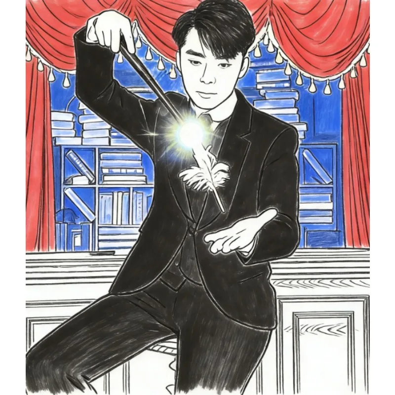 

Фокус «Лови свет» от Кингсли Сю: Сценические иллюзии, ментализм, реквизит, трюк с пером, парящим в воздухе, и светом, превращающимся в палочку. Магия.