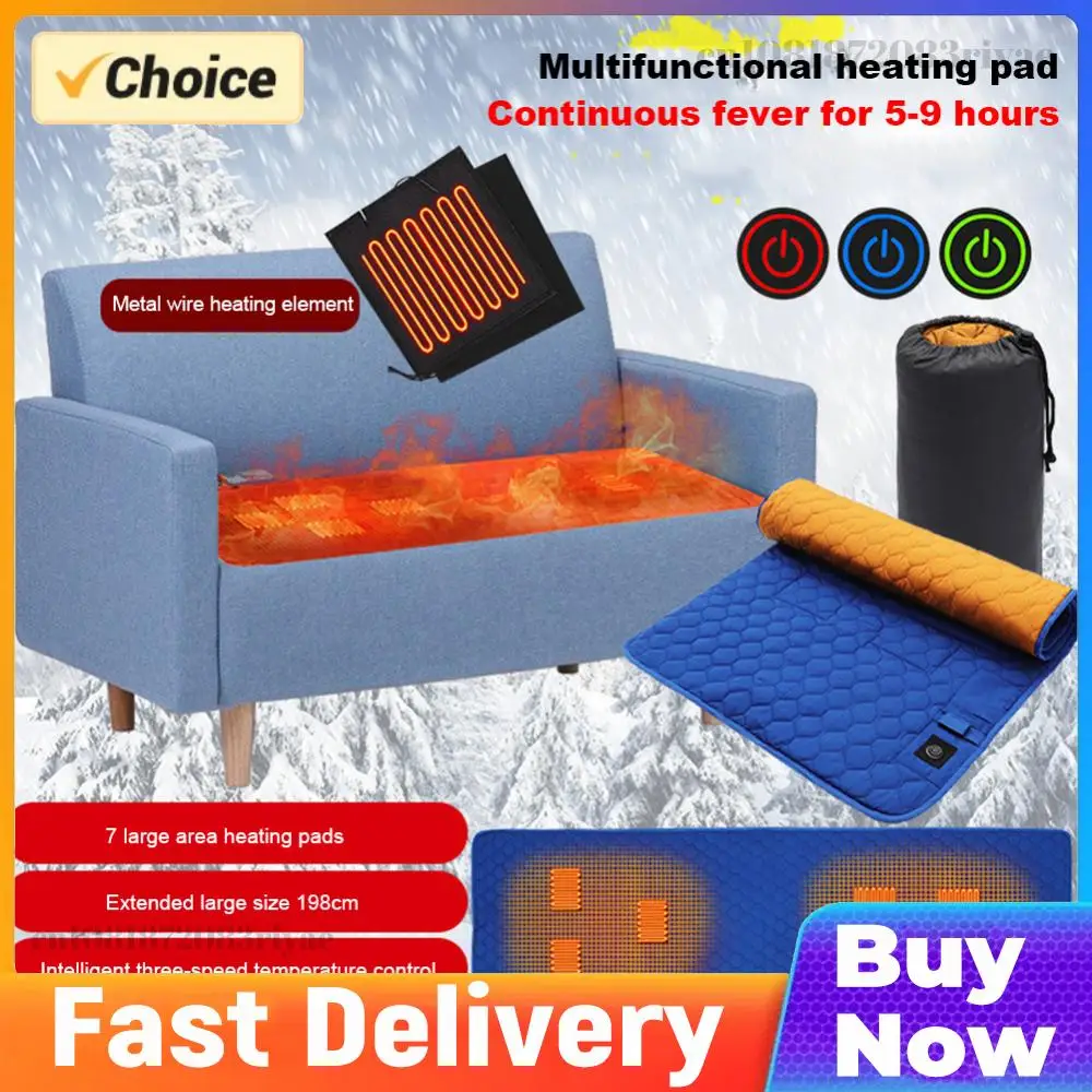 

Надувной матрас с подогревом на 7 зон, от 38 до 65 градусов ℃ Трехступенчатый изолирующий греющий коврик с питанием от USB для кемпинга и походов на природе