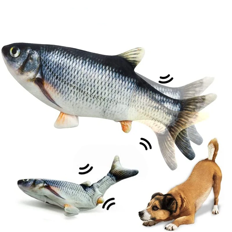 Juguete de perro gato, pez, carga USB, simulación de disquete eléctrica, pescado, entrenamiento interactivo, dientes, juguetes para masticar mascotas