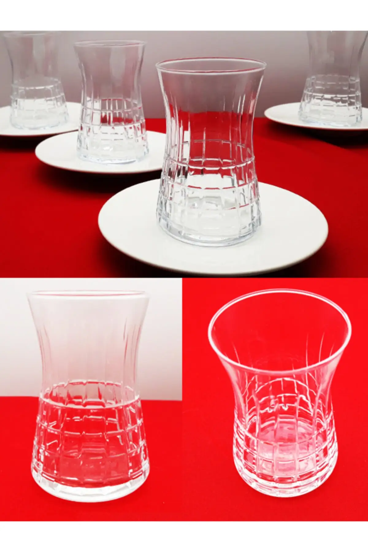 DOLBOVI hand crafted crystal Tea Glass Cup for 6 people Tea set Turkish Tea Glass Cup