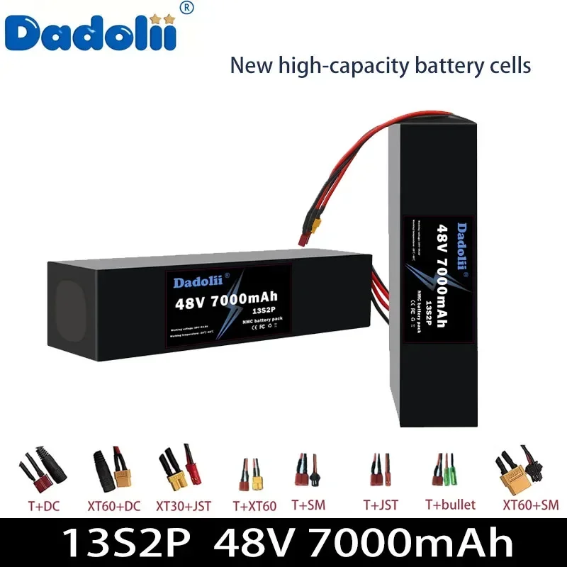 

Новый аккумулятор 18650 13S2P, аккумулятор емкостью 48 В, 7000 мАч, поддерживает непрерывный разряд 20 А, подходит для скутеров до 1000 Вт.