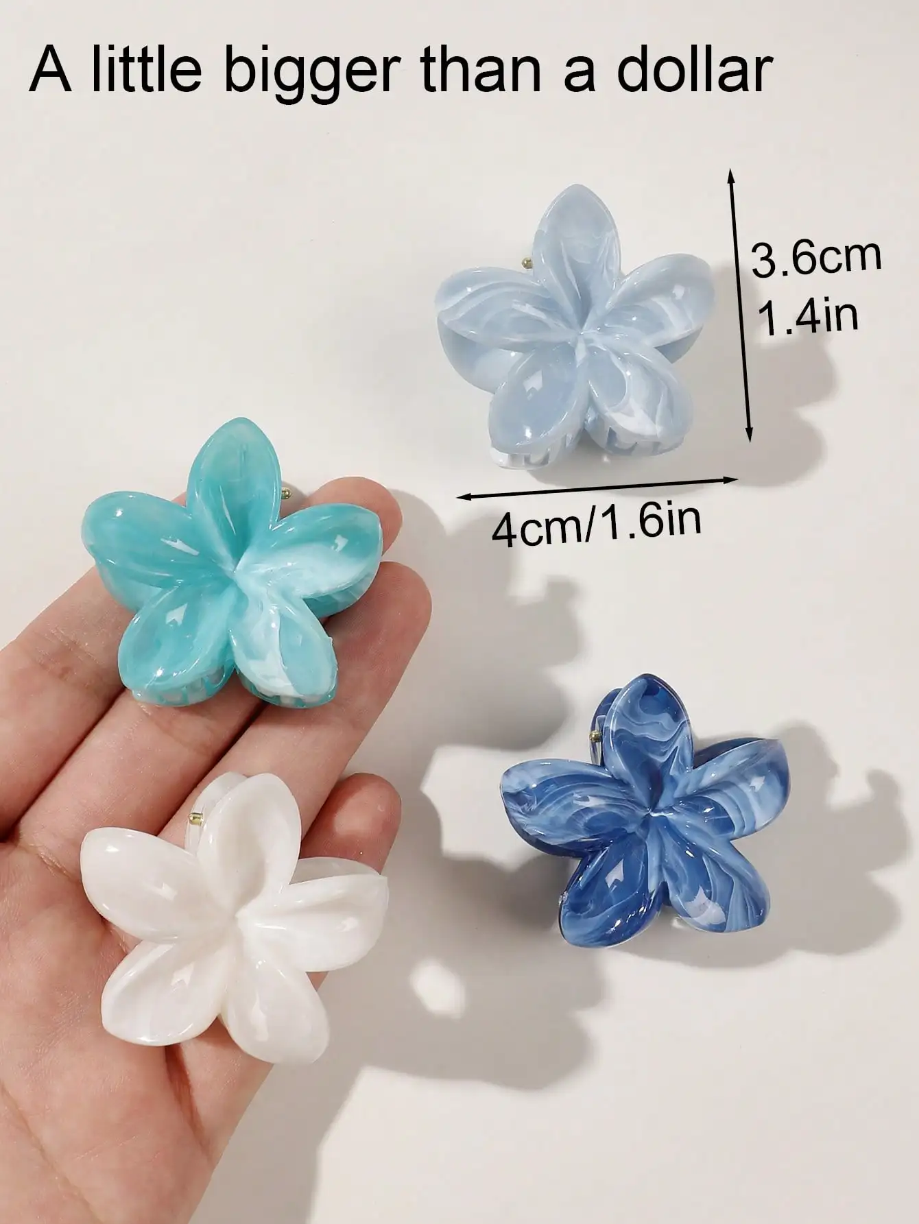 4 Stück mehrfarbige Blumen-Haarklammern für Frauen und Mädchen, rutschfest, niedlich, modisch, Haarschmuck, kleine Haarnadel, Krabben-Haarspange-Stil – Detail 40