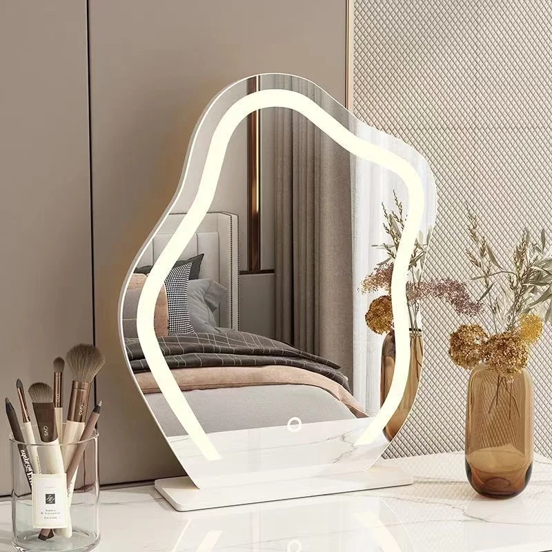 Bedroom Aesthetic Decorative Mirrors Nordic Smart Irregular Make Up Mirrors Minimalist Moveable Espejos De Piso Home Decorations