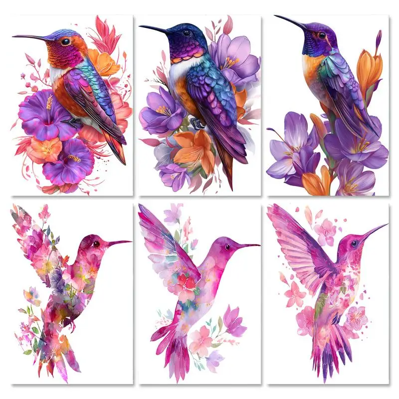 

GATYZTORY Oil Paint By Numbers Frame Coloring By Numbers Flowers And Birds DIY Set Home Garden Picture Drawing Personalized Gift