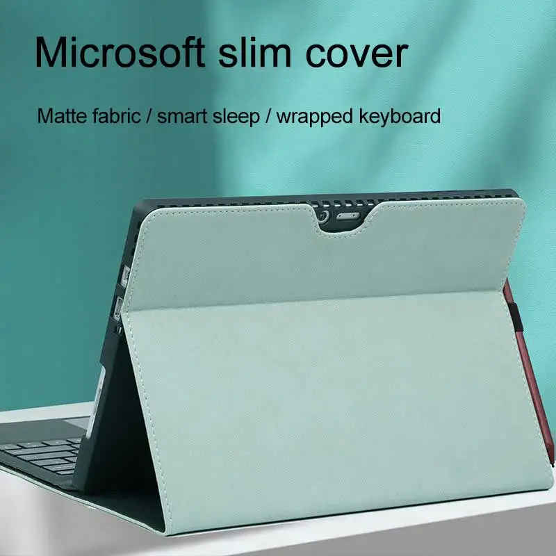 Flip Cover PU Leather Case For Microsoft Surface Pro 9 X 8 7 7Plus 6 5 4 Tablet Sleeve For Surface Go 1 2 3 Go2 Pouch Stand Case