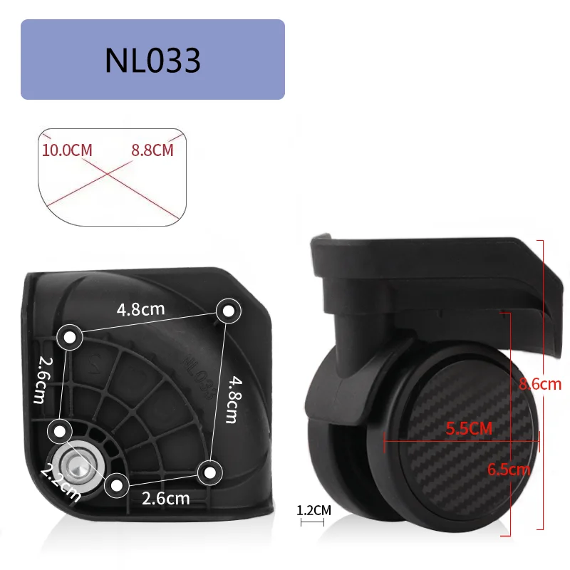 Suitable For Baixiang NL033 Universal Luggage Wheel Replacement Silent Durable Suitcase Caster with Screws Easy Fix
