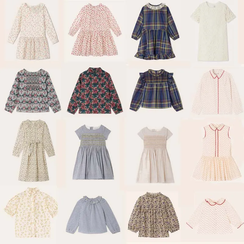 In Stock 2025 BP Summer Floral Dress Girl Print Dress Toddler Girls Shirts & Skirts Birthday Party Dress Kids Boutique Clothes